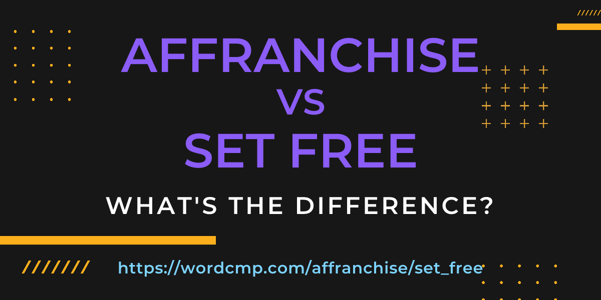 Difference between affranchise and set free