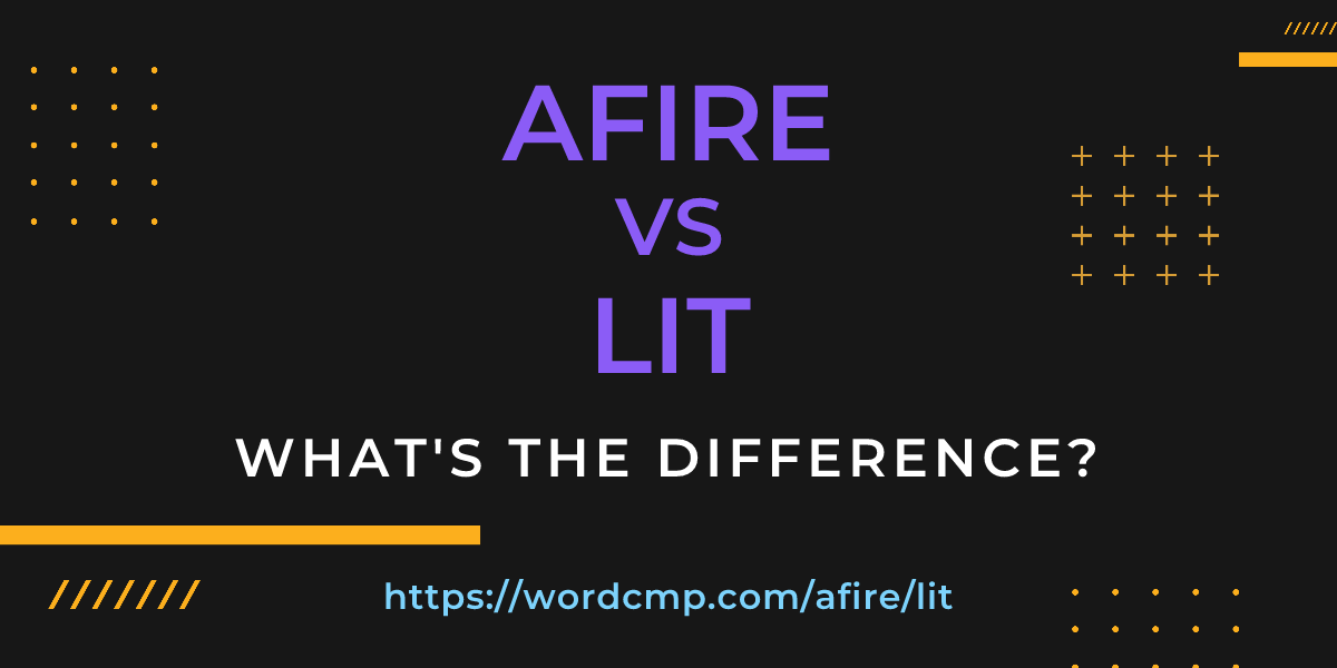 Difference between afire and lit