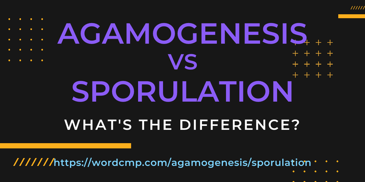 Difference between agamogenesis and sporulation