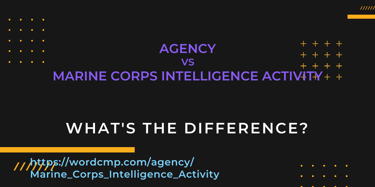 Difference between agency and Marine Corps Intelligence Activity