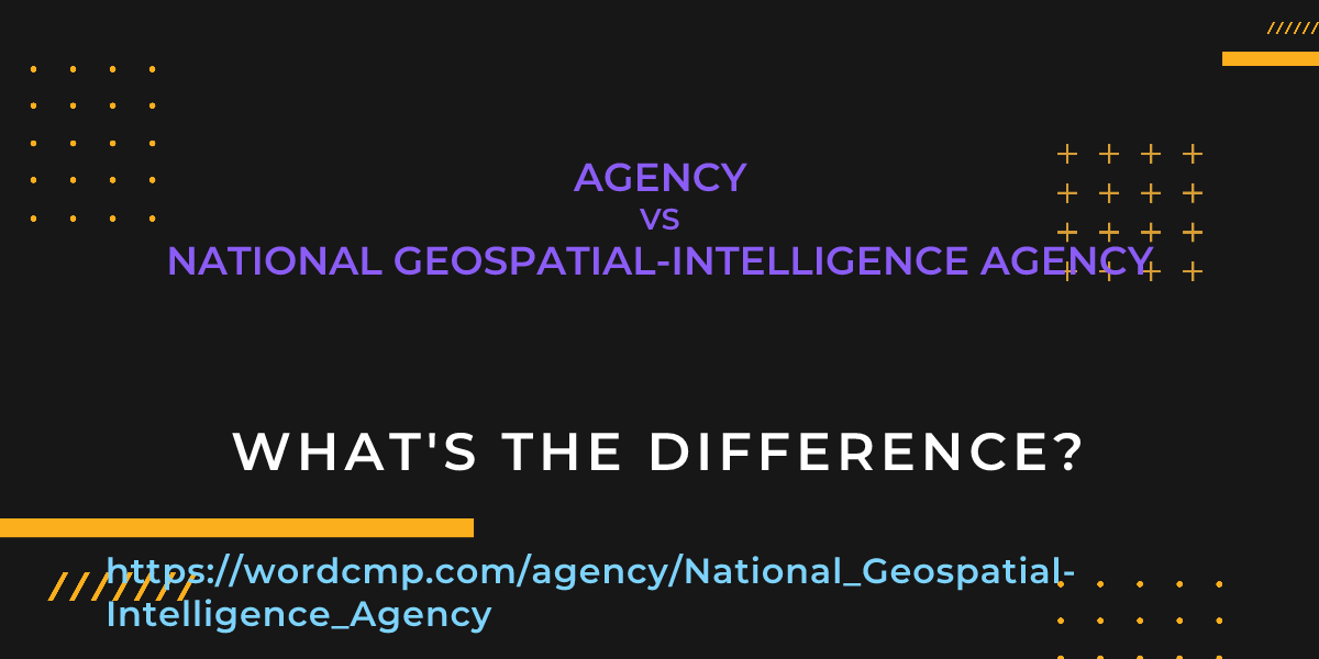 Difference between agency and National Geospatial-Intelligence Agency