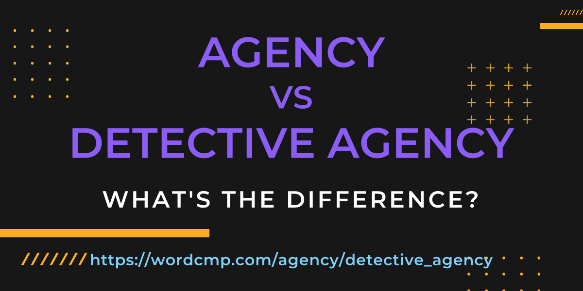 Difference between agency and detective agency