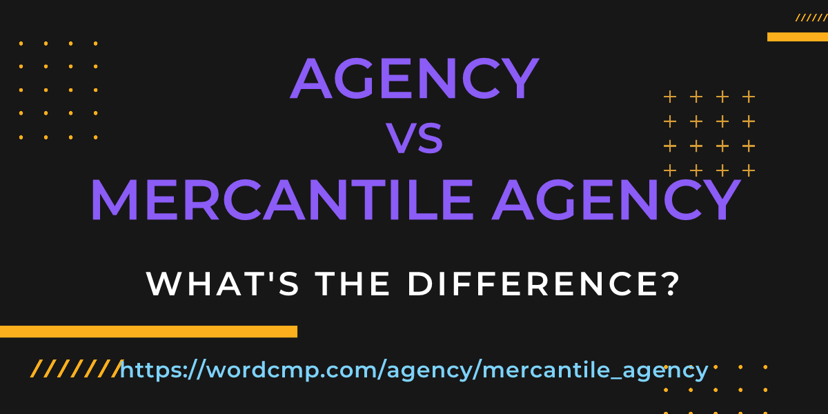 Difference between agency and mercantile agency