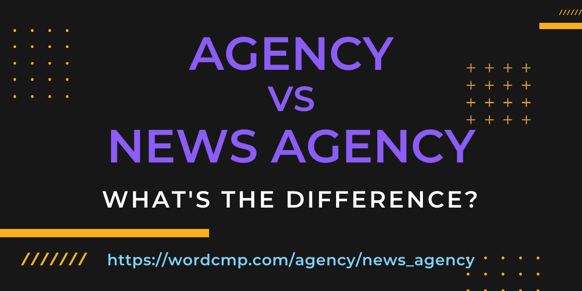 Difference between agency and news agency