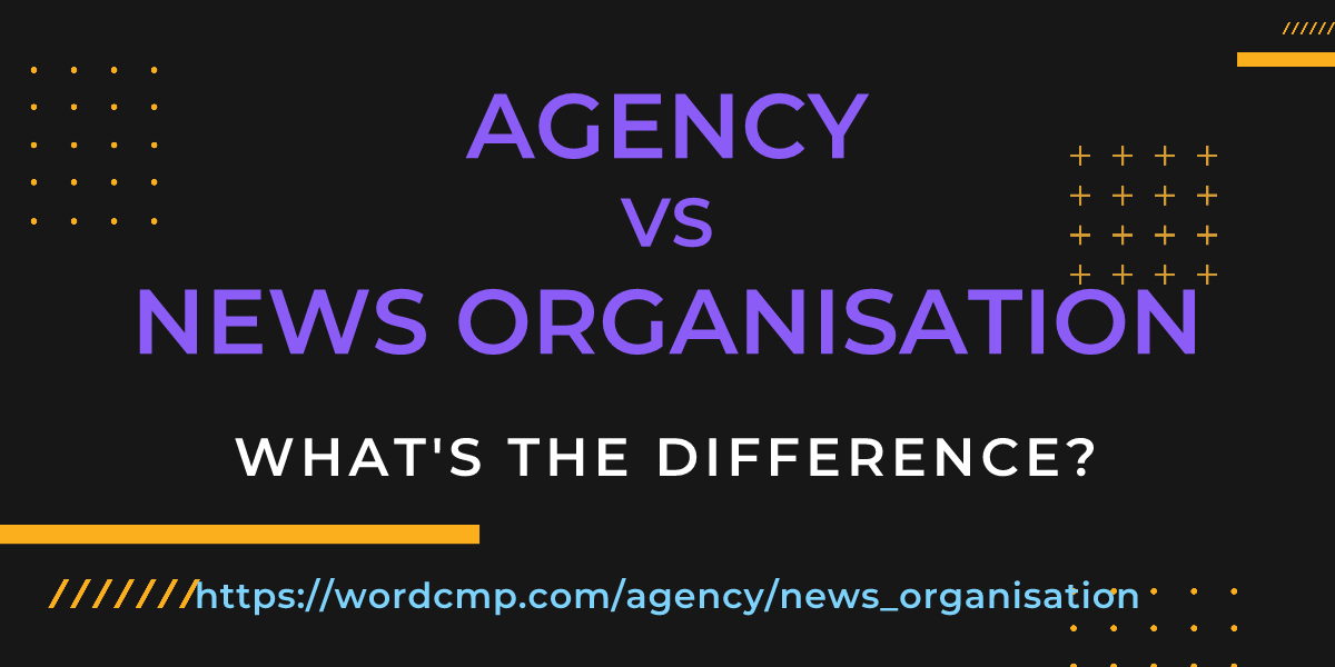 Difference between agency and news organisation