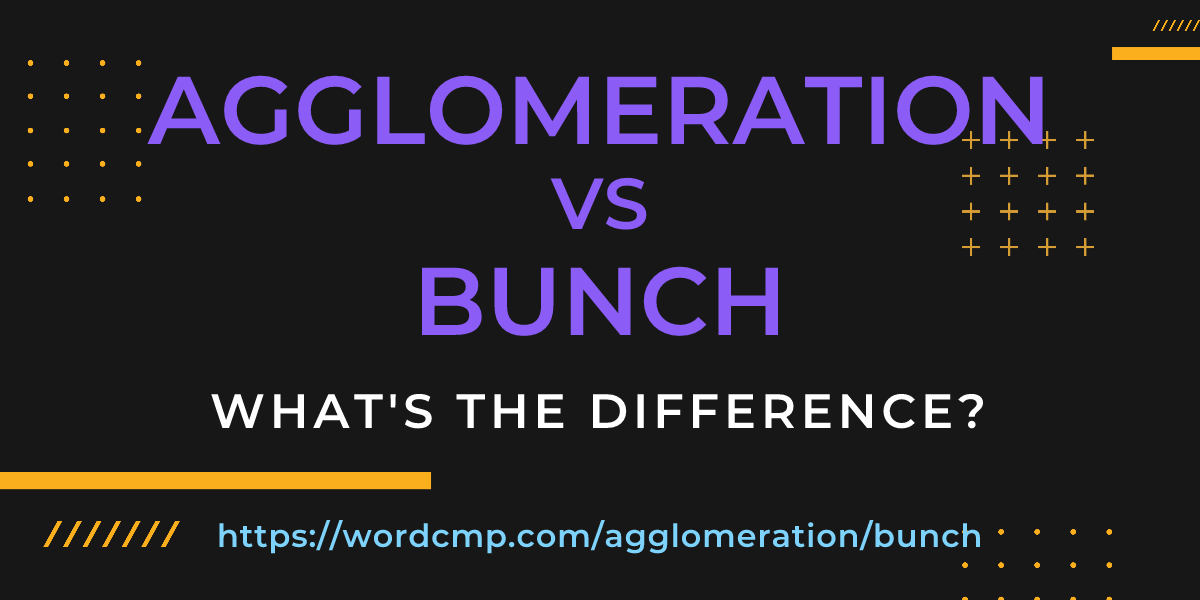 Difference between agglomeration and bunch
