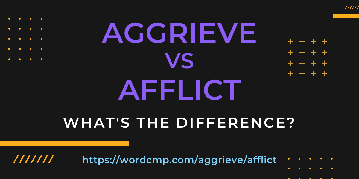 Difference between aggrieve and afflict