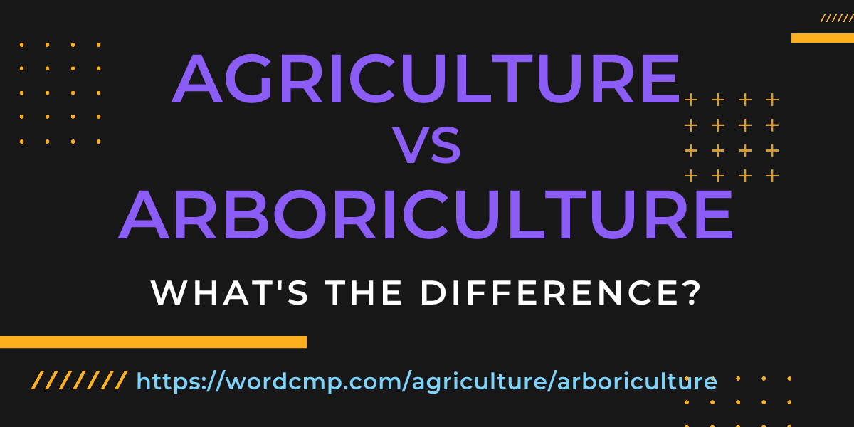 Difference between agriculture and arboriculture