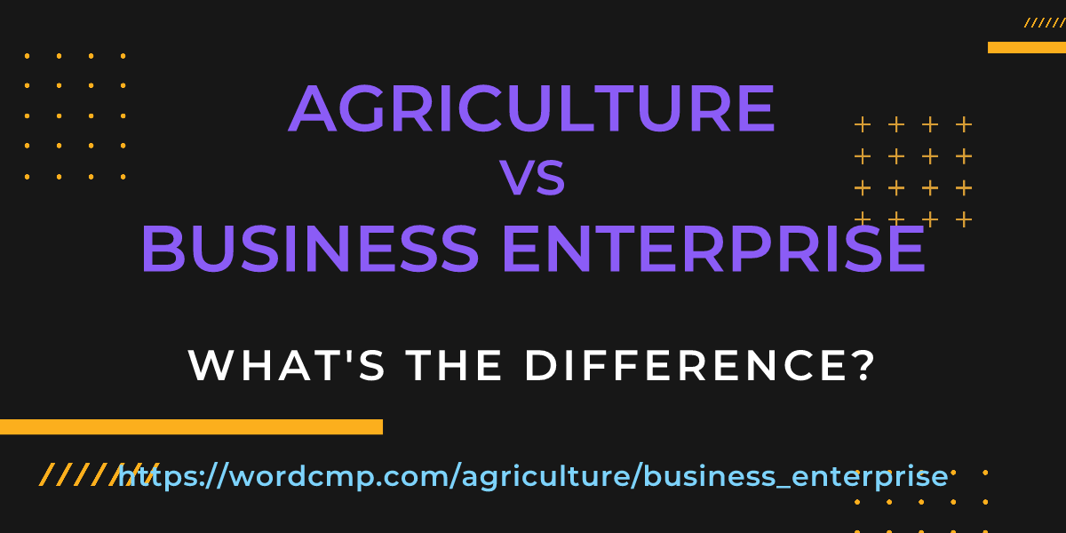 Difference between agriculture and business enterprise