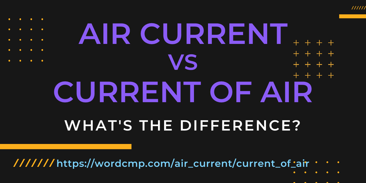 Difference between air current and current of air