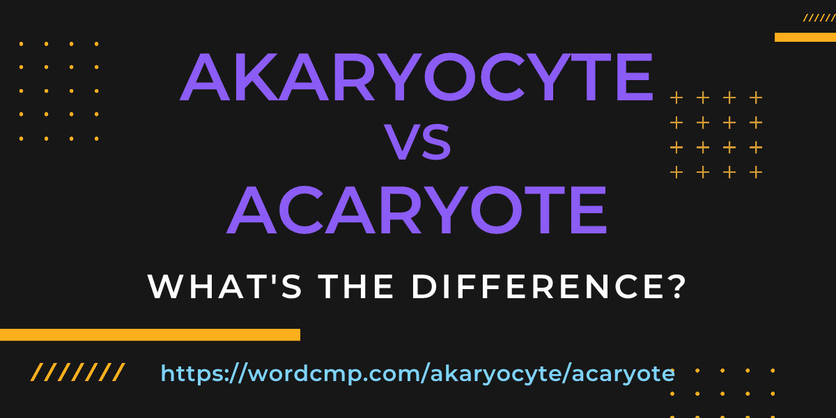 Difference between akaryocyte and acaryote