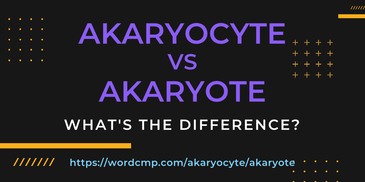 Difference between akaryocyte and akaryote