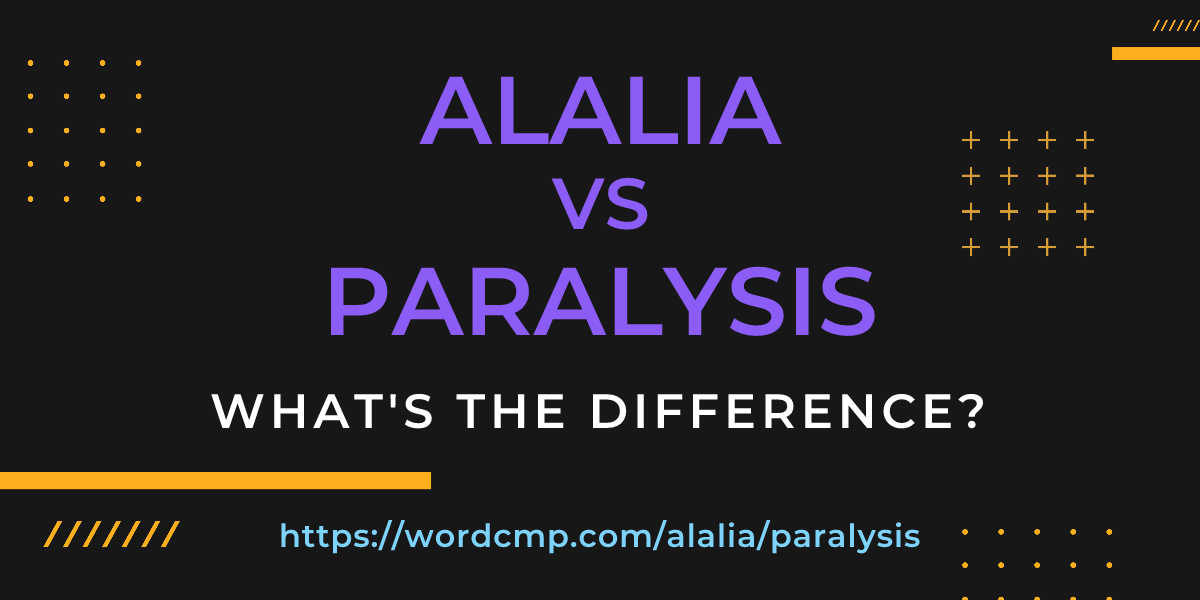 Difference between alalia and paralysis