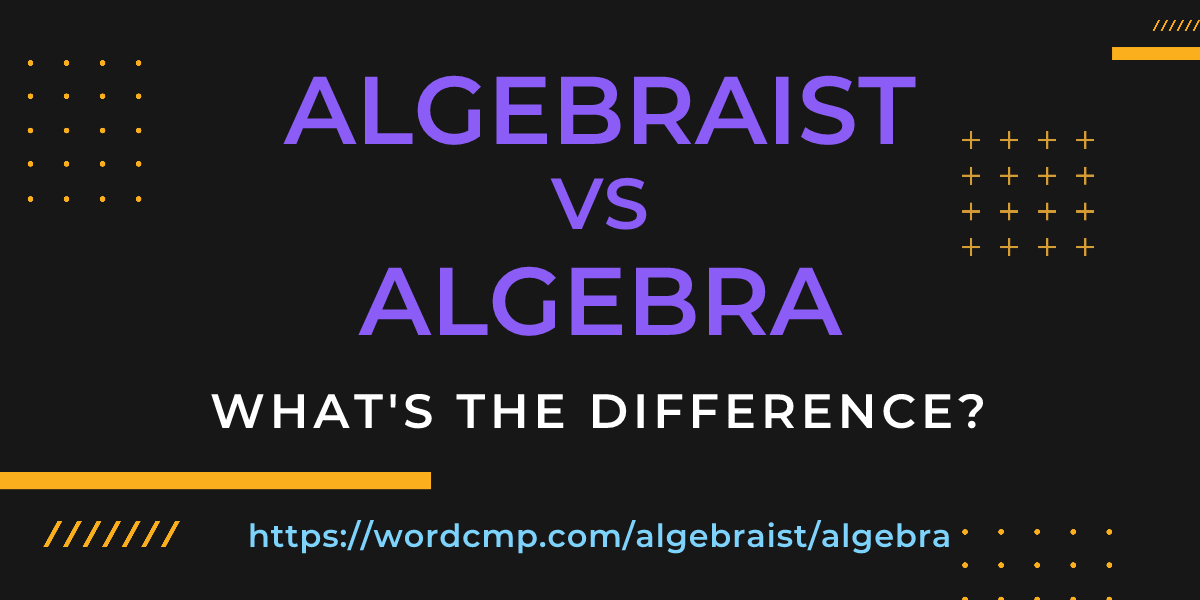 Difference between algebraist and algebra