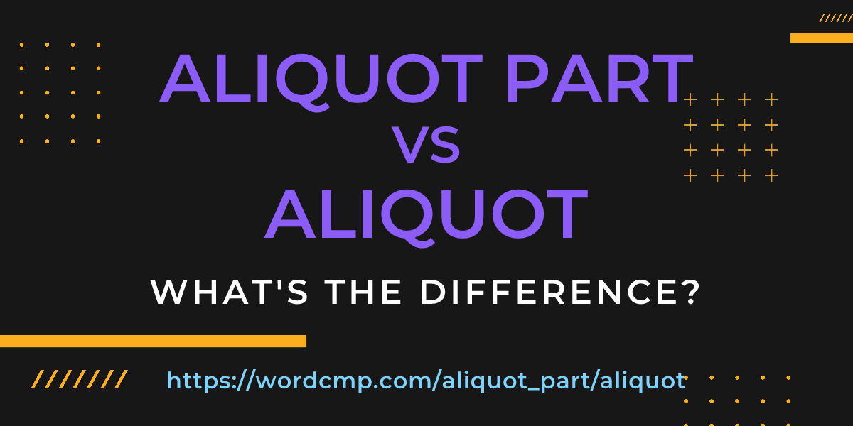 Difference between aliquot part and aliquot