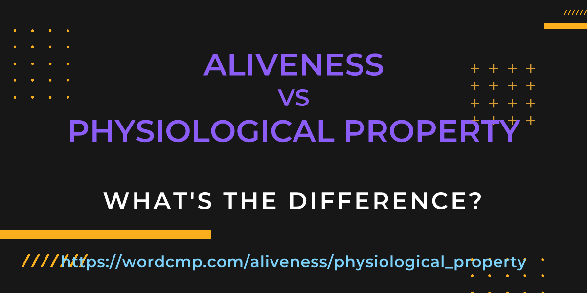 Difference between aliveness and physiological property