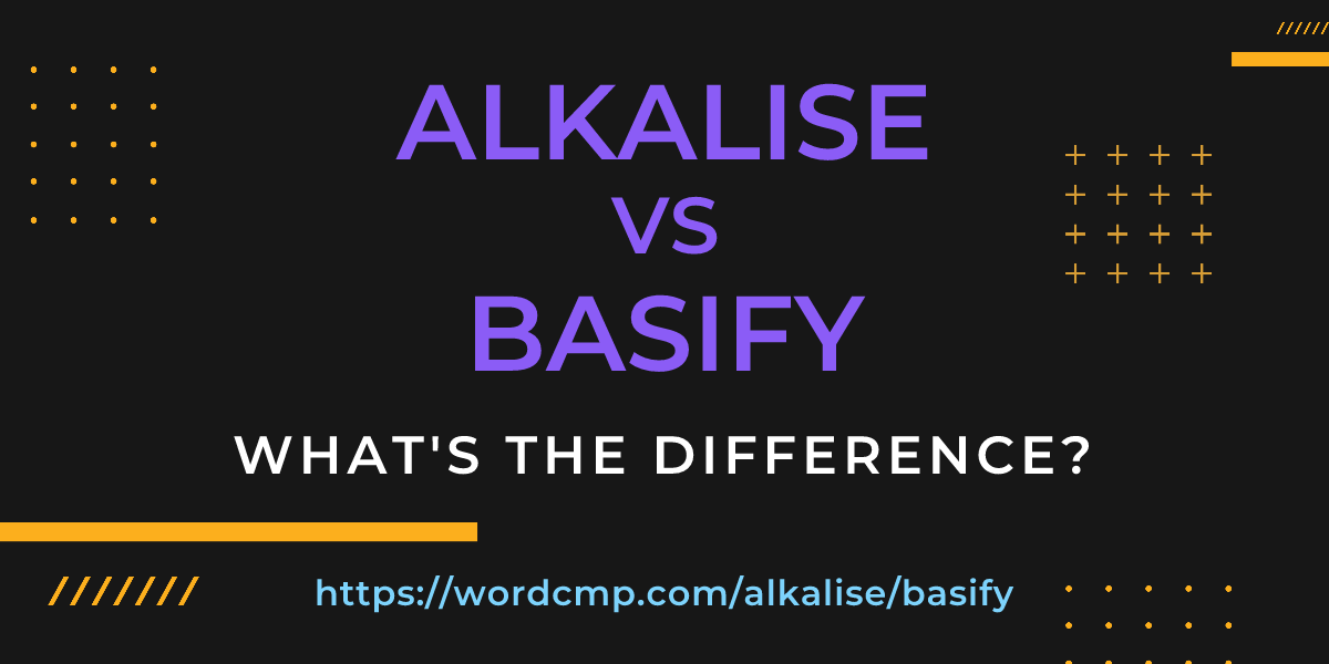 Difference between alkalise and basify