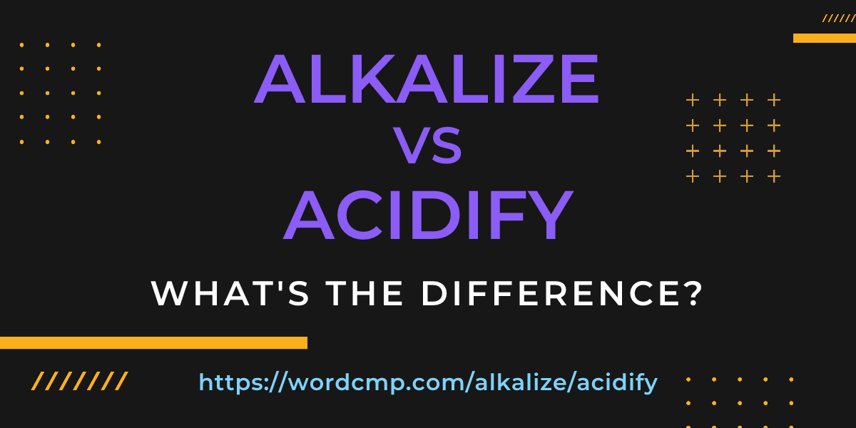 Difference between alkalize and acidify