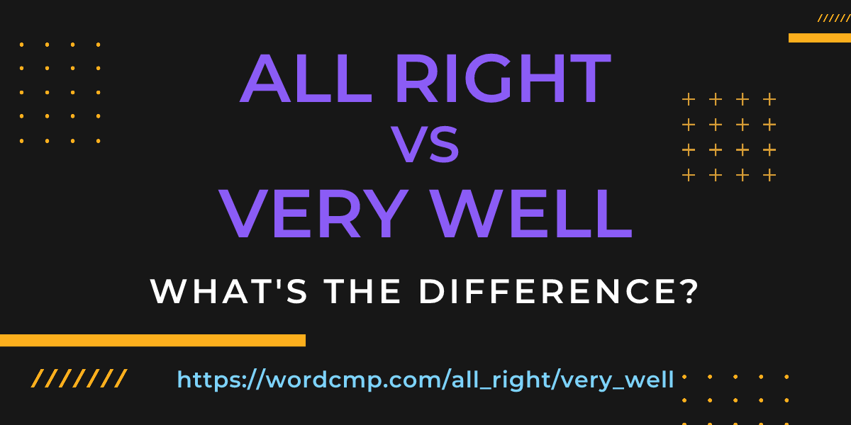 Difference between all right and very well