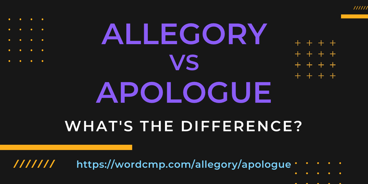 Difference between allegory and apologue