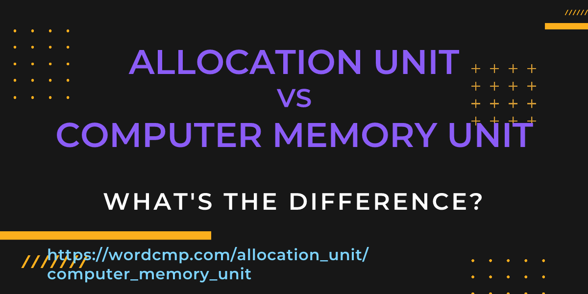 Difference between allocation unit and computer memory unit