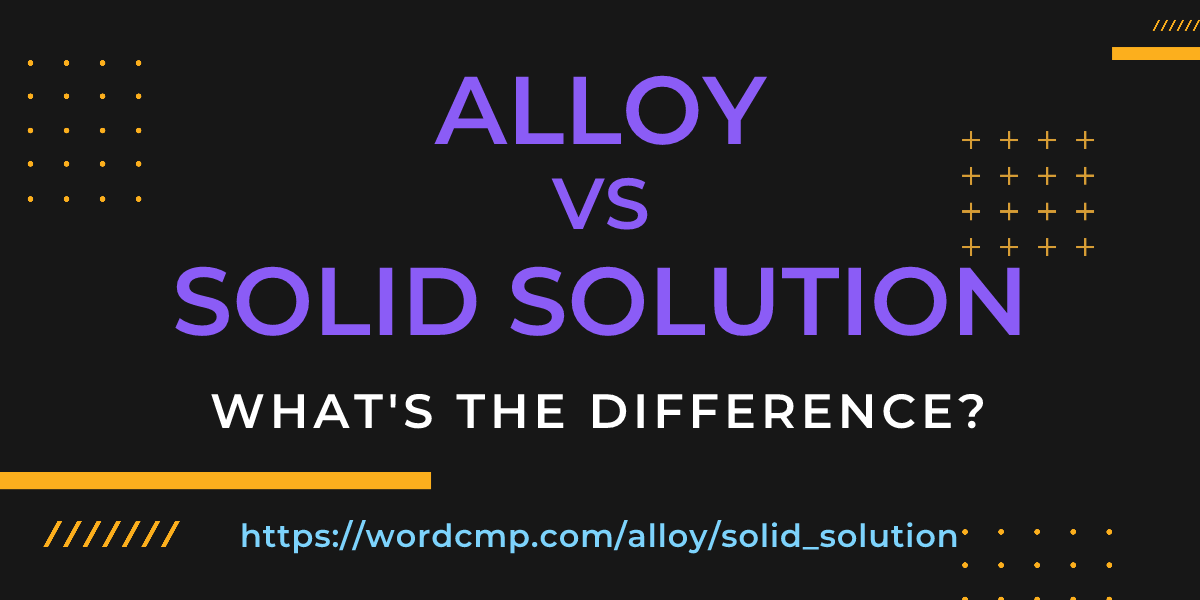 Difference between alloy and solid solution