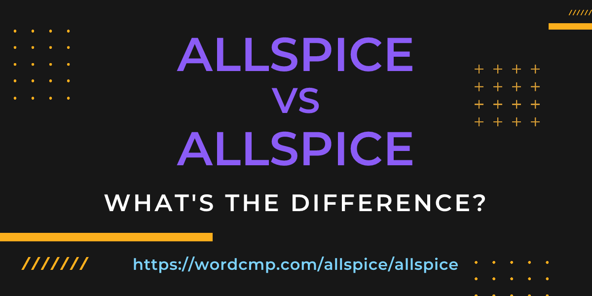 Difference between allspice and allspice