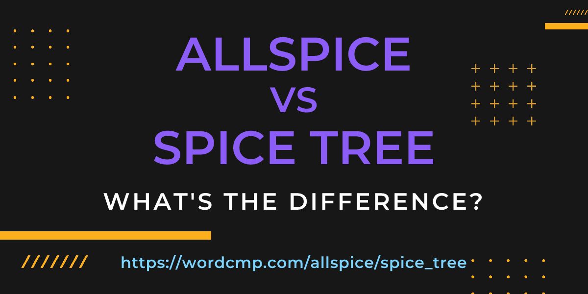 Difference between allspice and spice tree