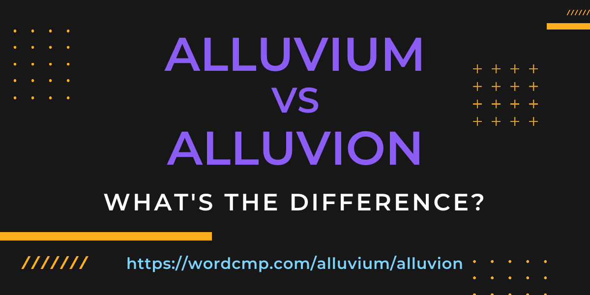 Difference between alluvium and alluvion