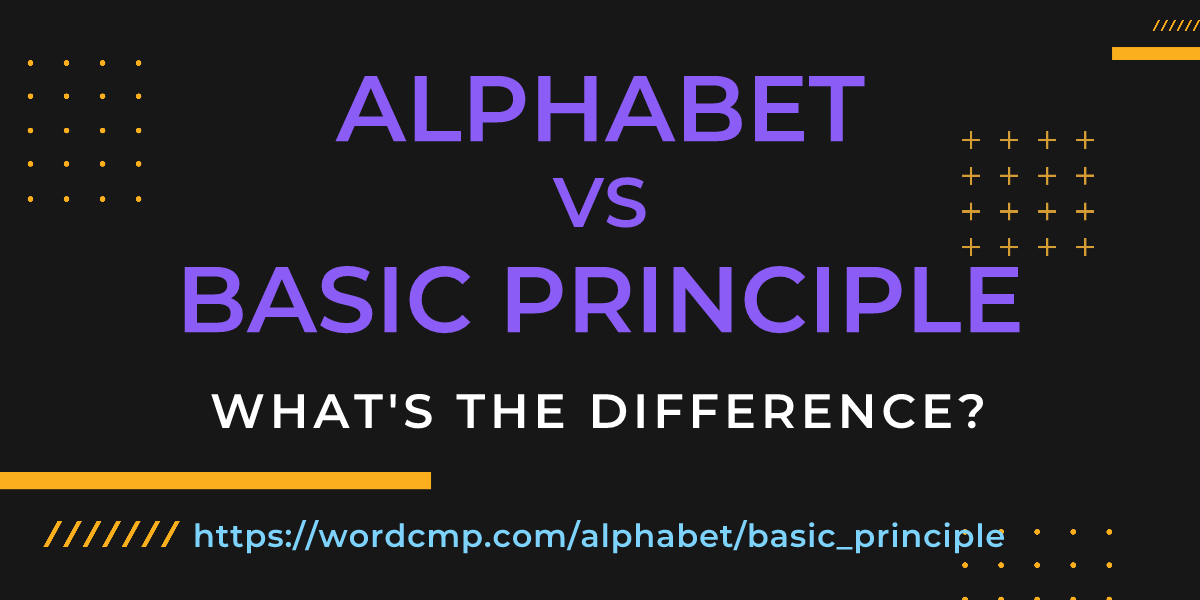 Difference between alphabet and basic principle
