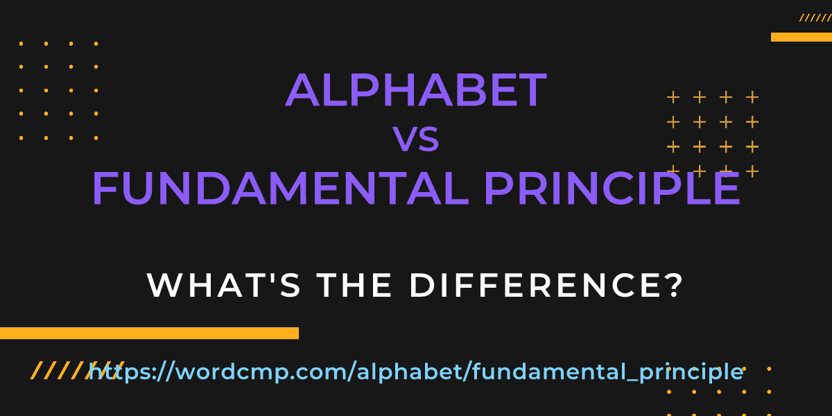 Difference between alphabet and fundamental principle