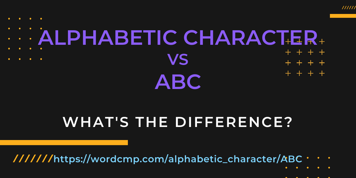 Difference between alphabetic character and ABC