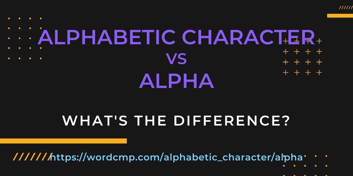 Difference between alphabetic character and alpha