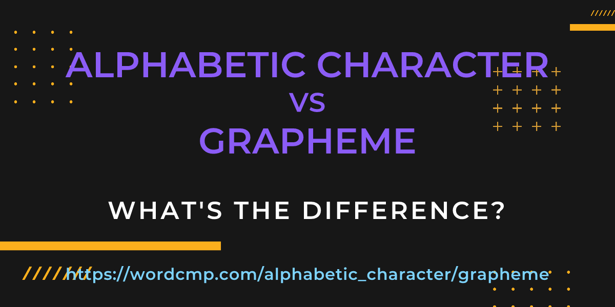Difference between alphabetic character and grapheme