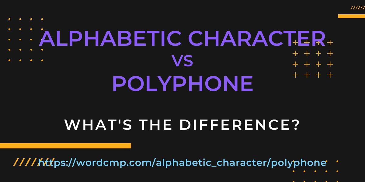 Difference between alphabetic character and polyphone