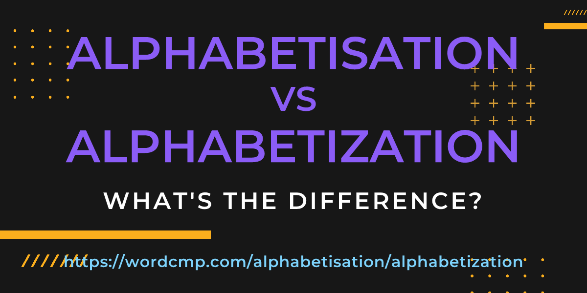 Difference between alphabetisation and alphabetization