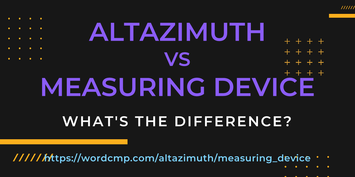 Difference between altazimuth and measuring device