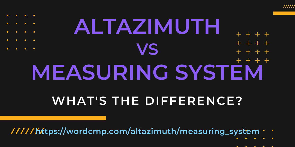Difference between altazimuth and measuring system
