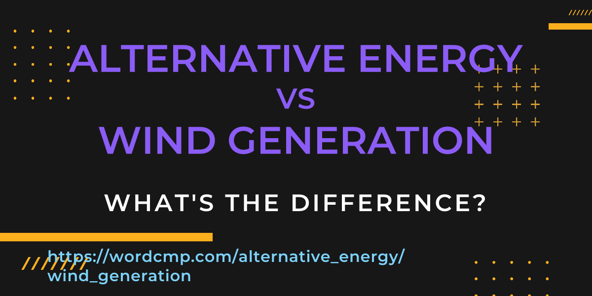Difference between alternative energy and wind generation