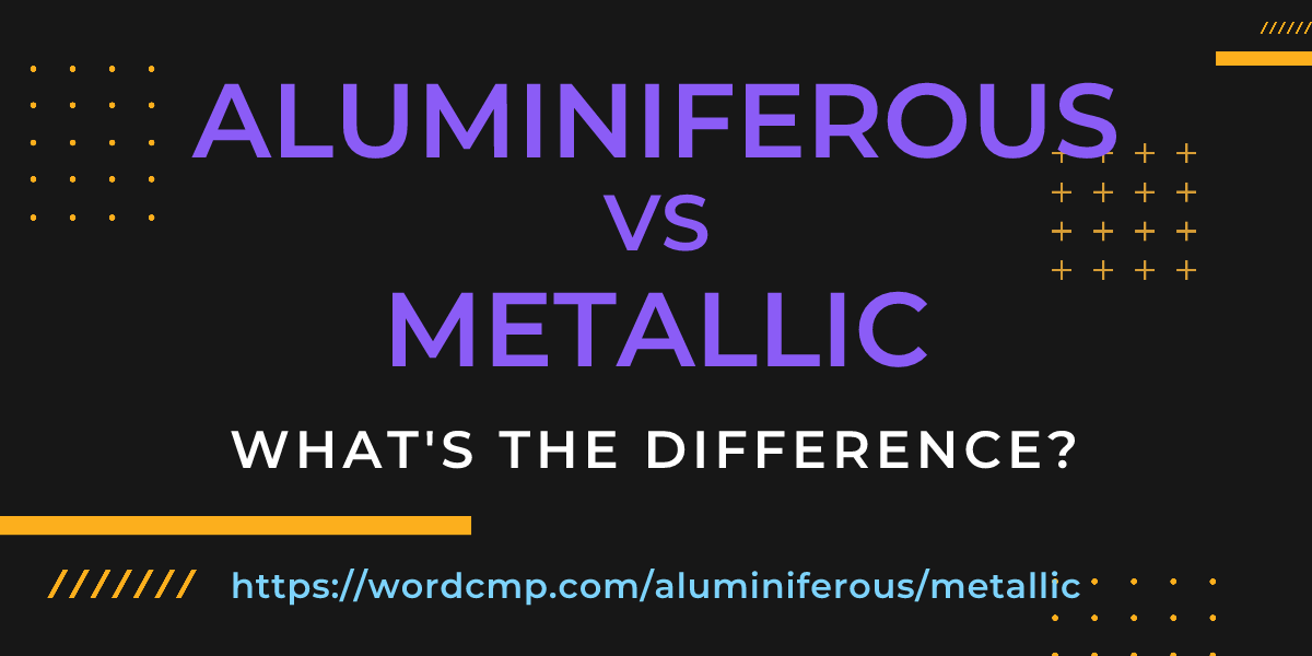 Difference between aluminiferous and metallic