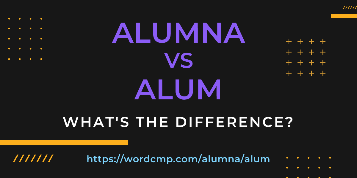 Difference between alumna and alum