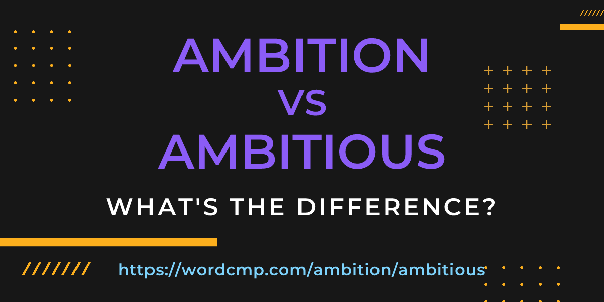 Difference between ambition and ambitious