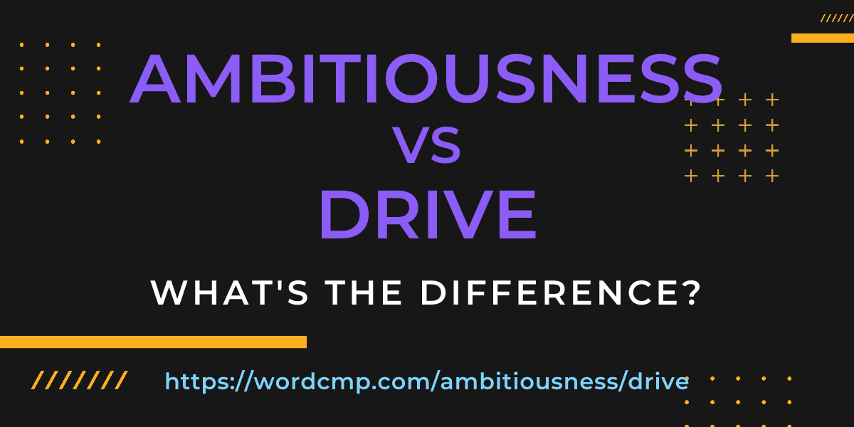 Difference between ambitiousness and drive