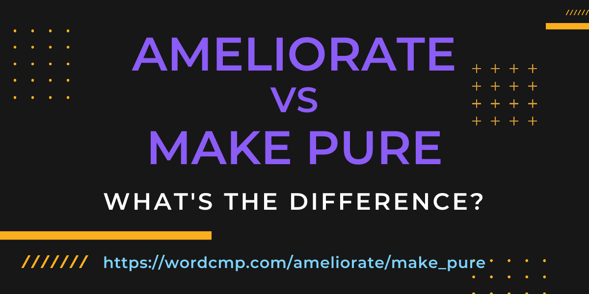 Difference between ameliorate and make pure