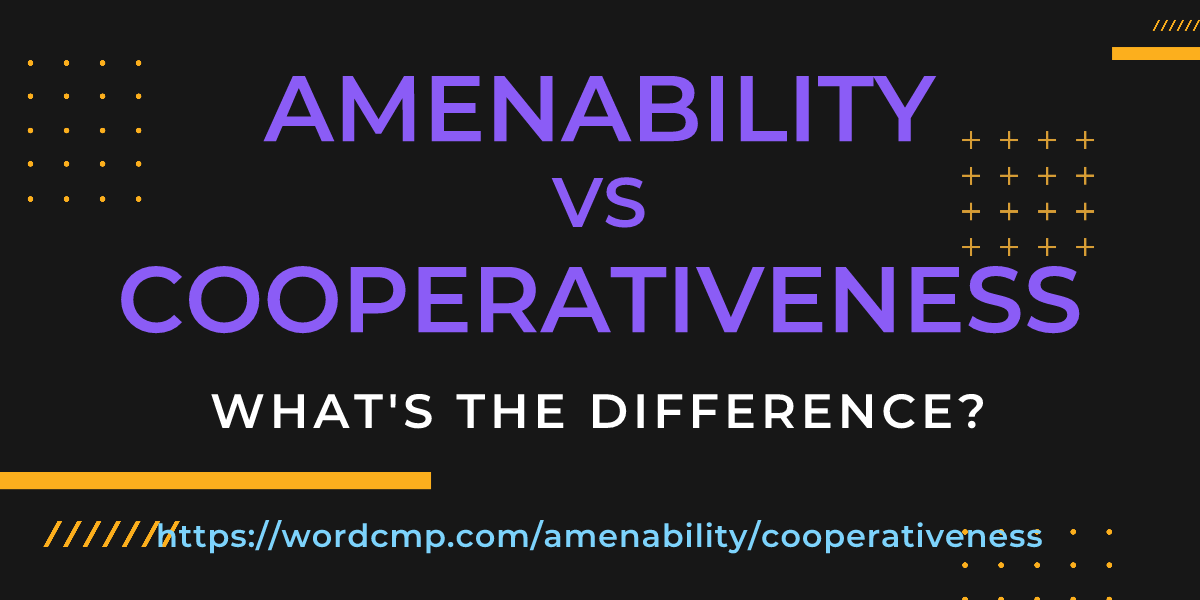Difference between amenability and cooperativeness
