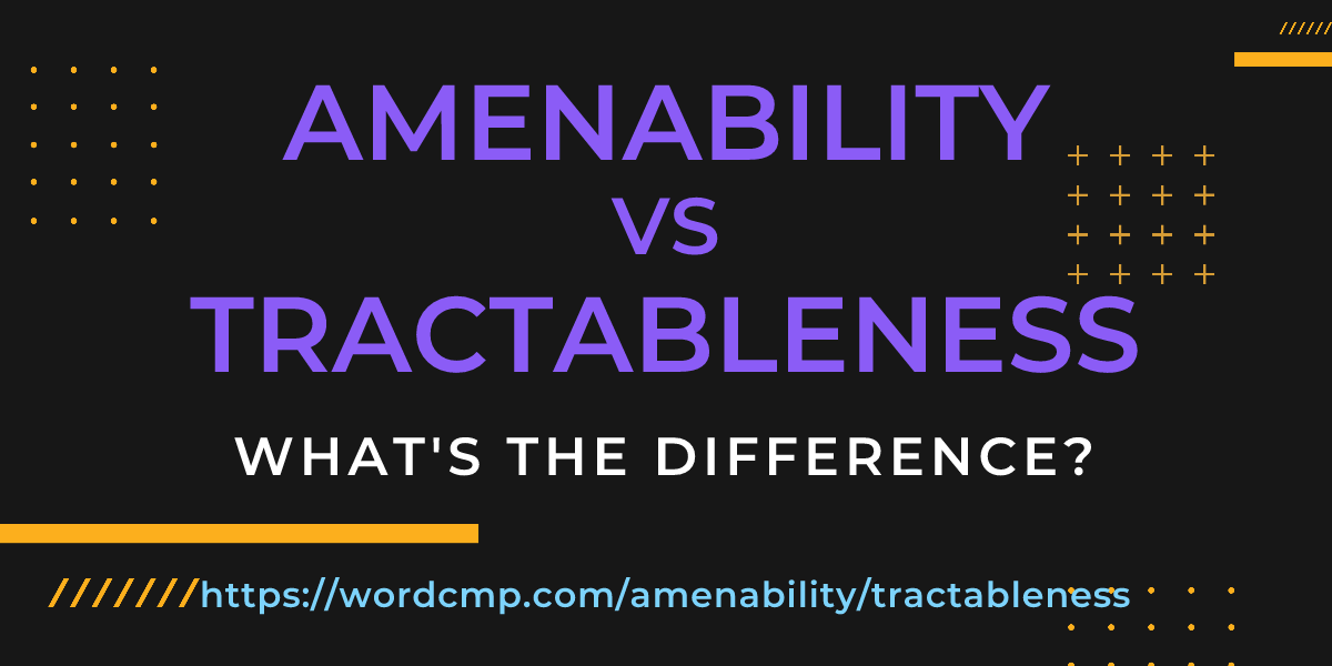 Difference between amenability and tractableness
