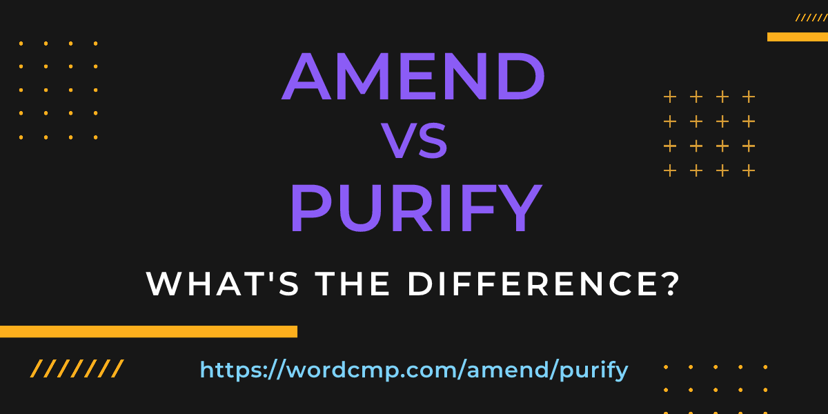 Difference between amend and purify