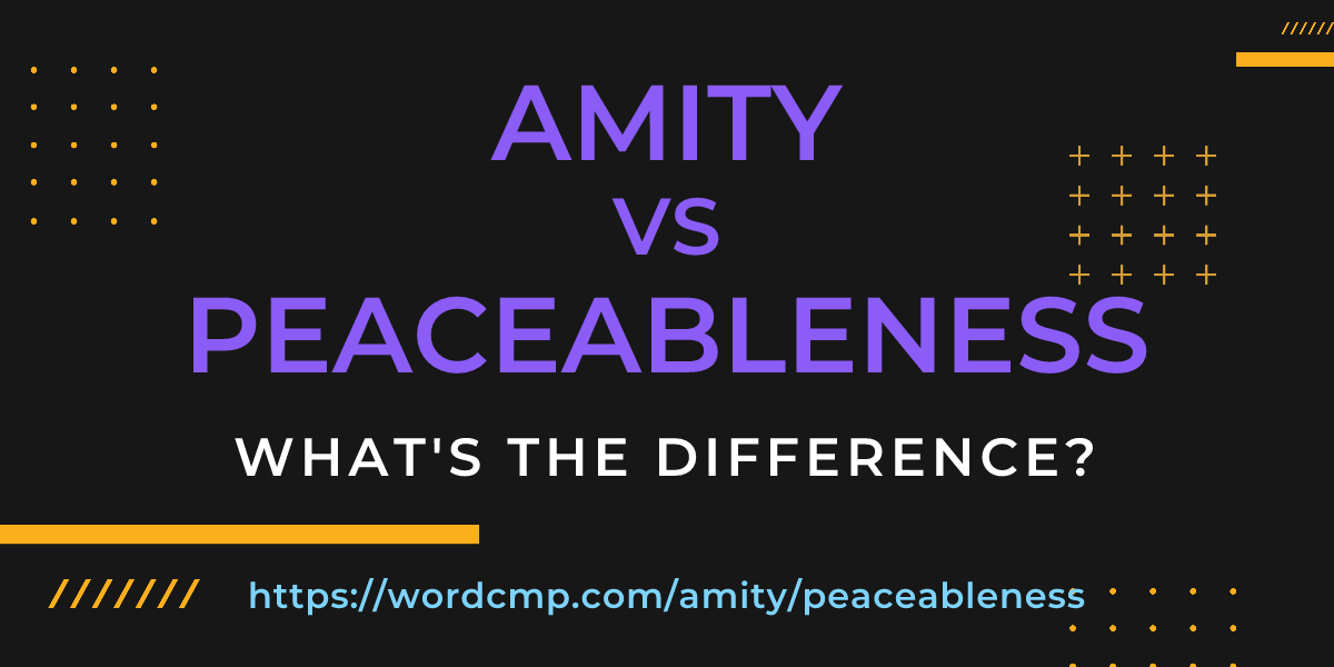 Difference between amity and peaceableness