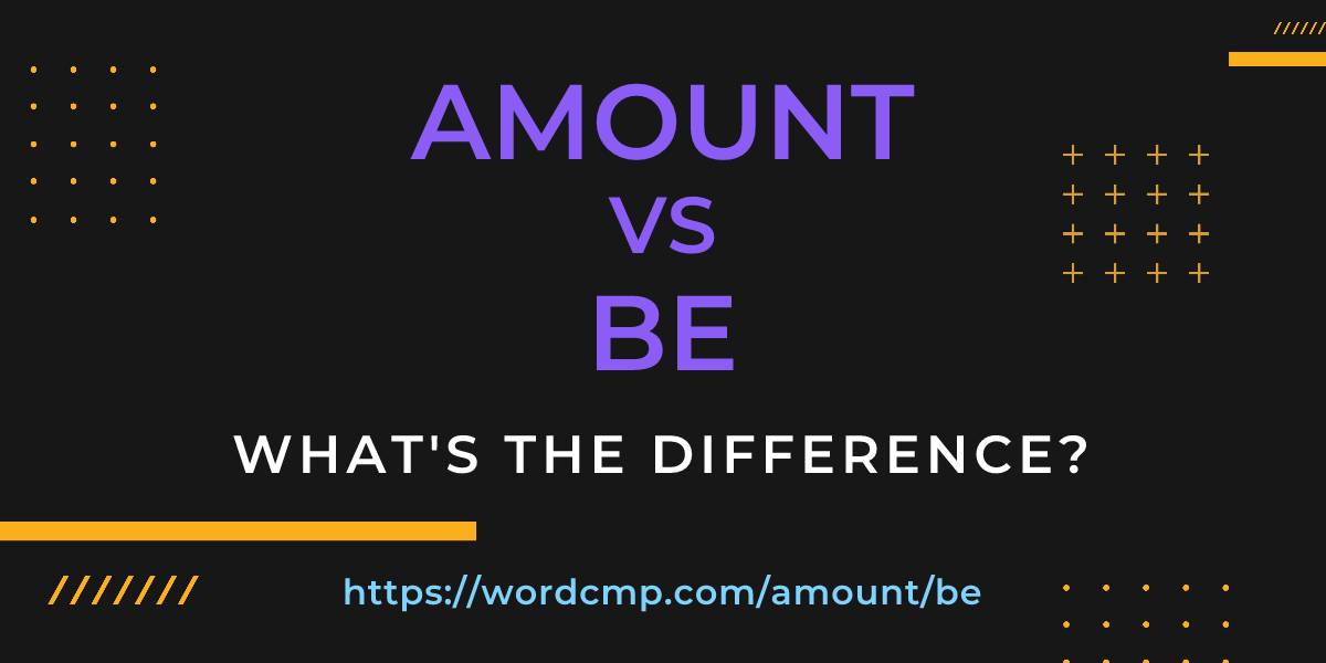 Difference between amount and be