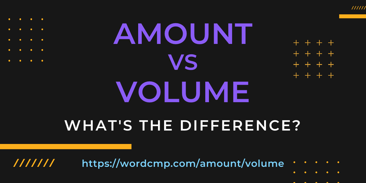 Difference between amount and volume